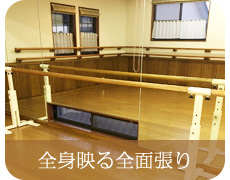 鏡は全身映る全面張りです。